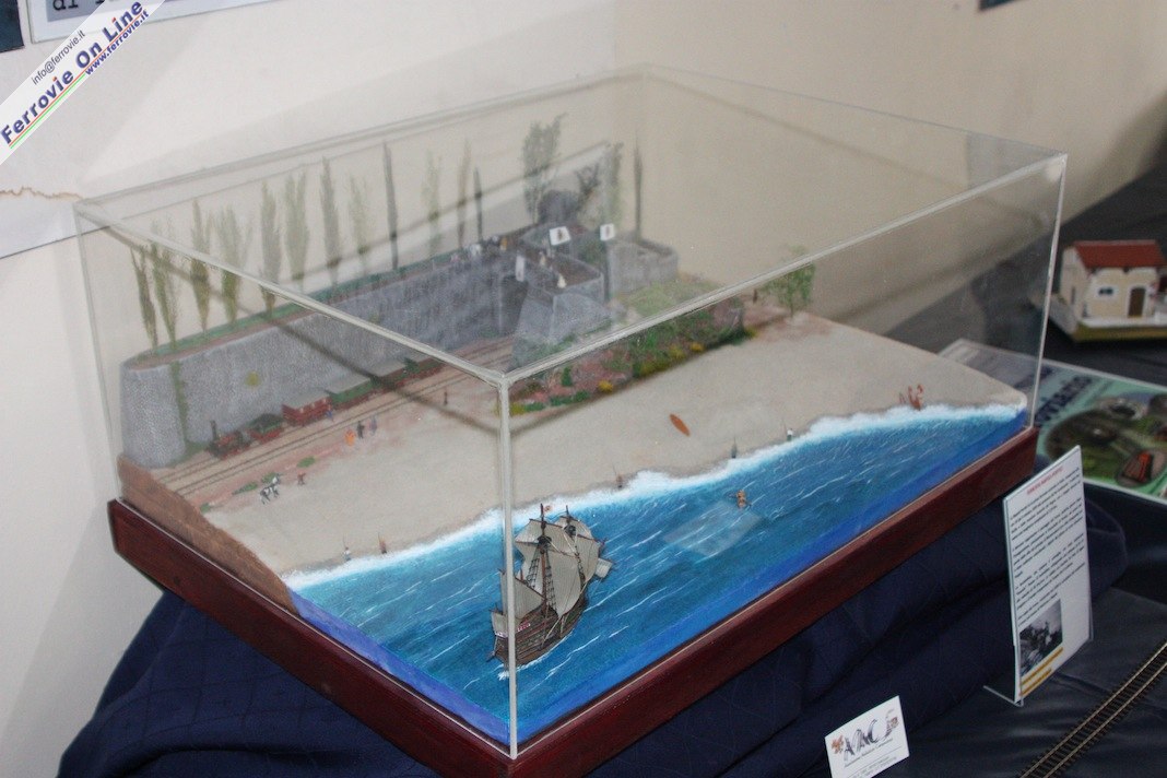 Diorama in scala N ispirato ad un quadro dell'epoca riproducente una della prime corse della Bayard sulla prima linea ferroviaria italiana nel Regno delle Due Sicilie: la Napoli-Portici.